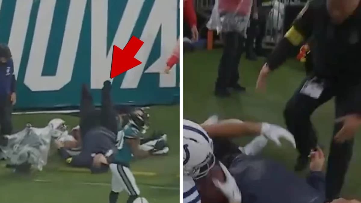 NFL Player Collides with Security Guard: An Unforgettable Moment on the Field!