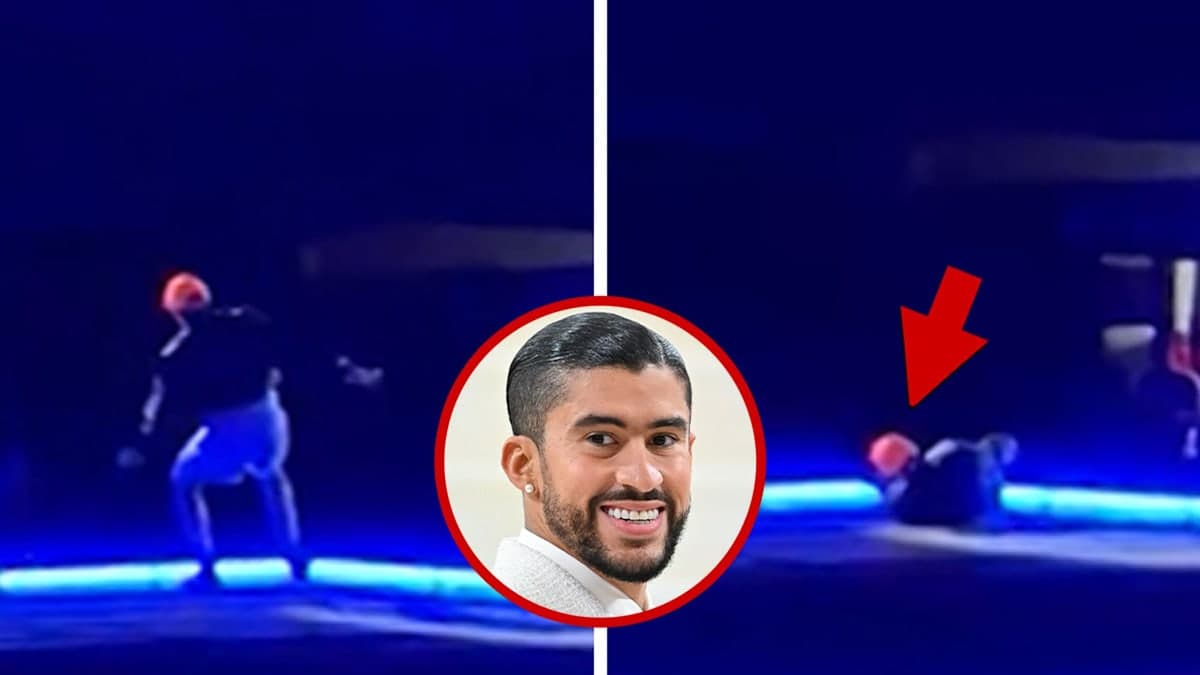 Bad Bunny Takes a Tumble: The Slip That Stole the Show!