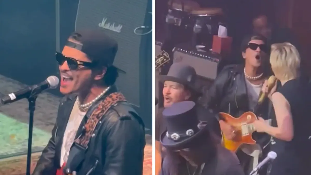 Bruno Rocks Nirvana: Mars and Friends Light Up the Stage with a Grunge Classic!