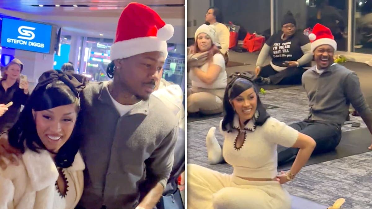 Cardi B and Stefon Diggs Bring Star Power to Yoga at Gillette Stadium!