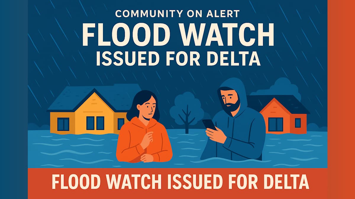 Community on Alert: Flood Watch Issued for Delta Amid Heavy Rainfall