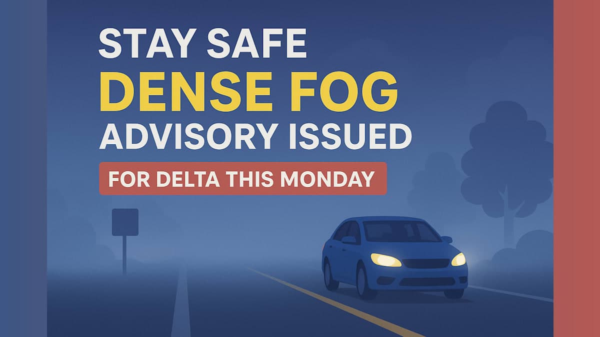 Stay Safe: Dense Fog Advisory Issued for Delta This Monday