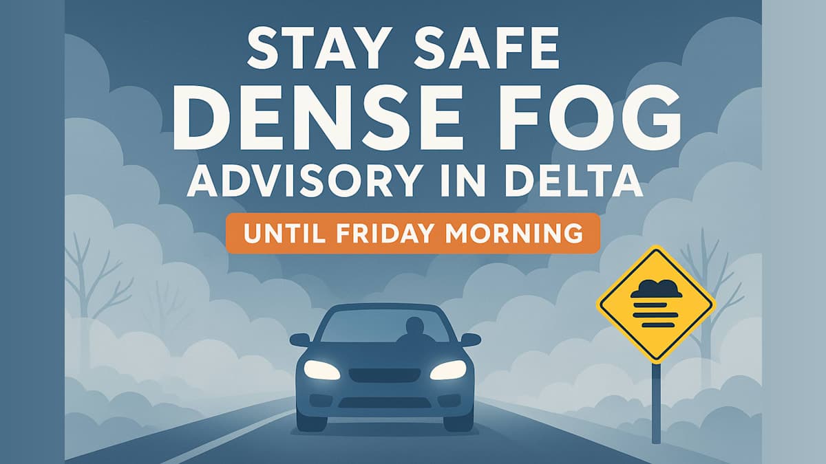 Stay Safe: Dense Fog Advisory in Delta Until Friday Morning