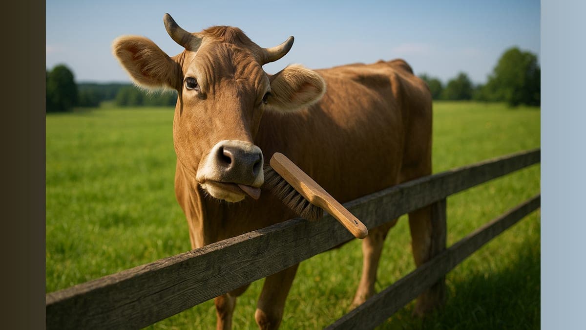 A Cow with a Brush? Meet Veronika, the Tool-Using Wonder of the Barnyard!