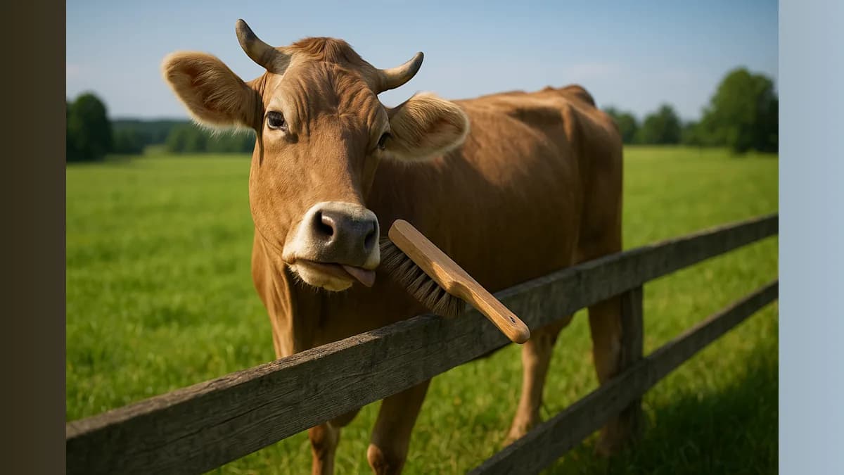 A Cow with a Brush? Meet Veronika, the Tool-Using Wonder of the Barnyard!