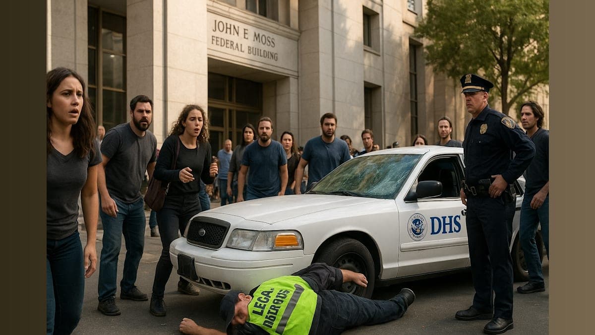 Chaos at the Gates: DHS Vehicle Strikes Legal Observer in Sacramento Scandal