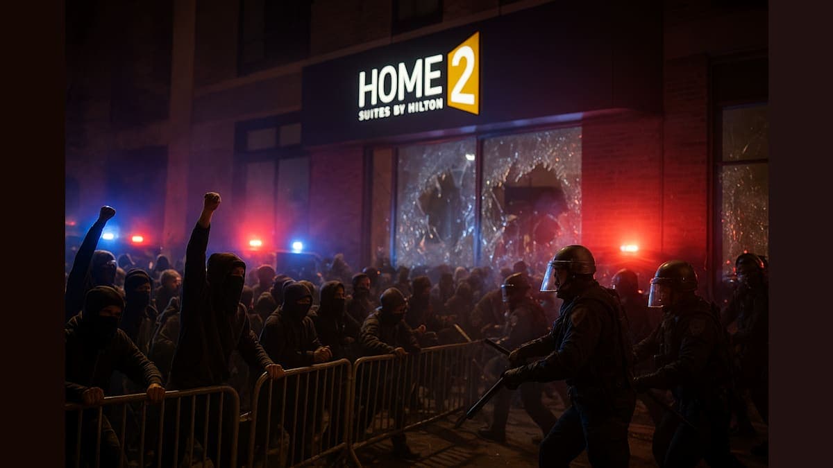 Protester Pandemonium: Chaos Erupts at Minneapolis Hotel with Federal Agents