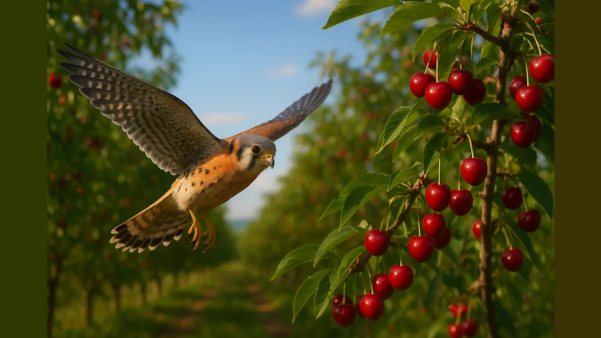 Hawks in the Orchard: How American Kestrels Are Saving Michigan Cherry Crops!