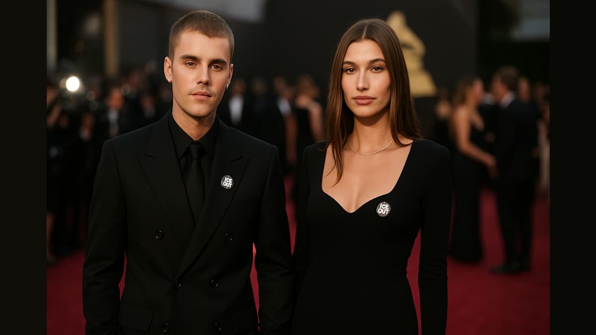 Bieber’s Bold Statement: Fashion, Politics, and Pins at the Grammys!
