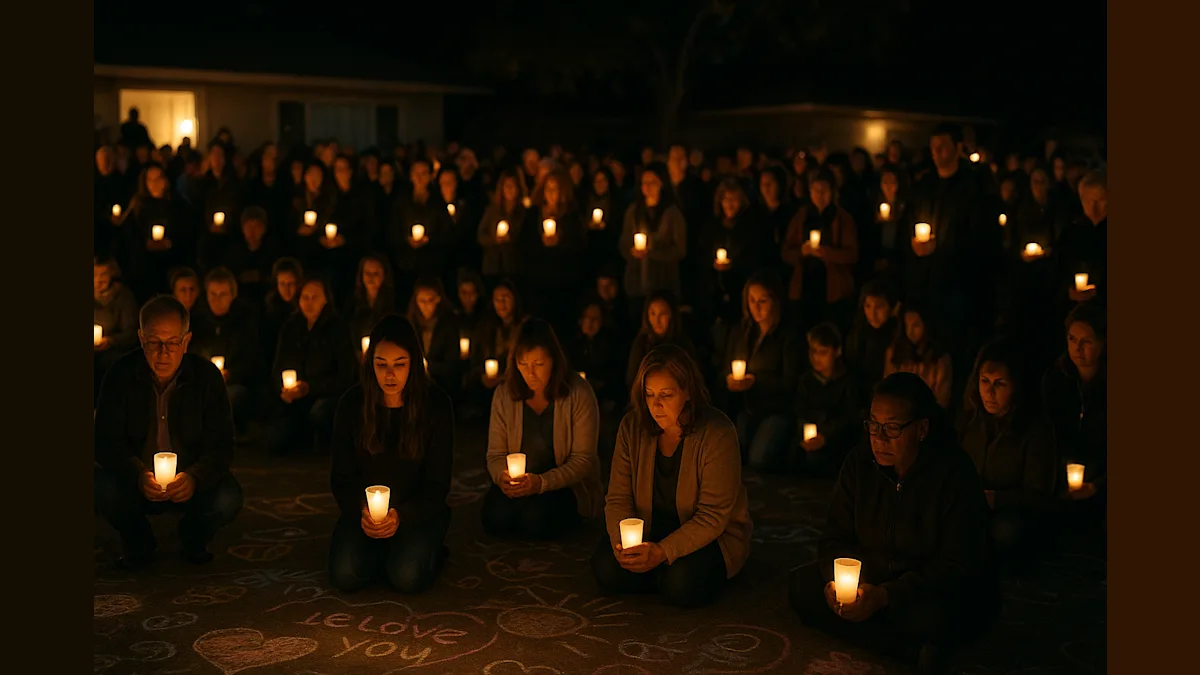 A Heartfelt Vigil: Neighbors Unite to Honor a Family Tragically Lost