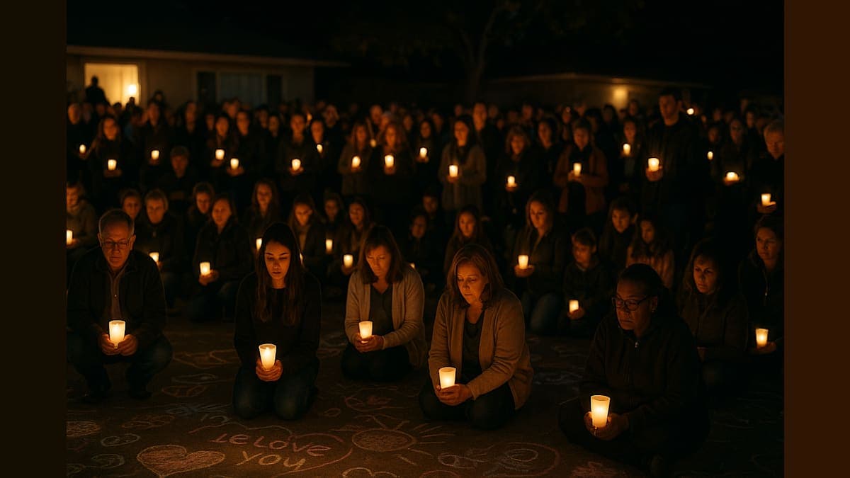 A Heartfelt Vigil: Neighbors Unite to Honor a Family Tragically Lost