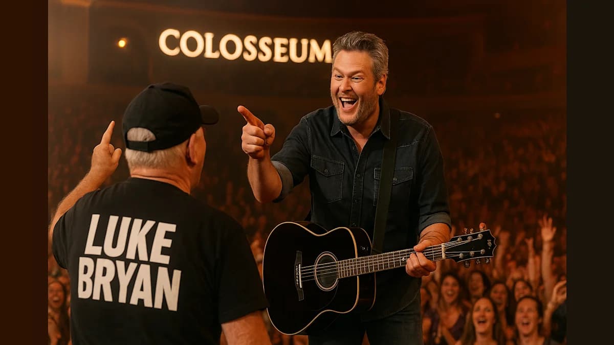 Blake Shelton Roasts Fan in Luke Bryan Shirt at Vegas Concert: “That Guy’s An Idiot!”