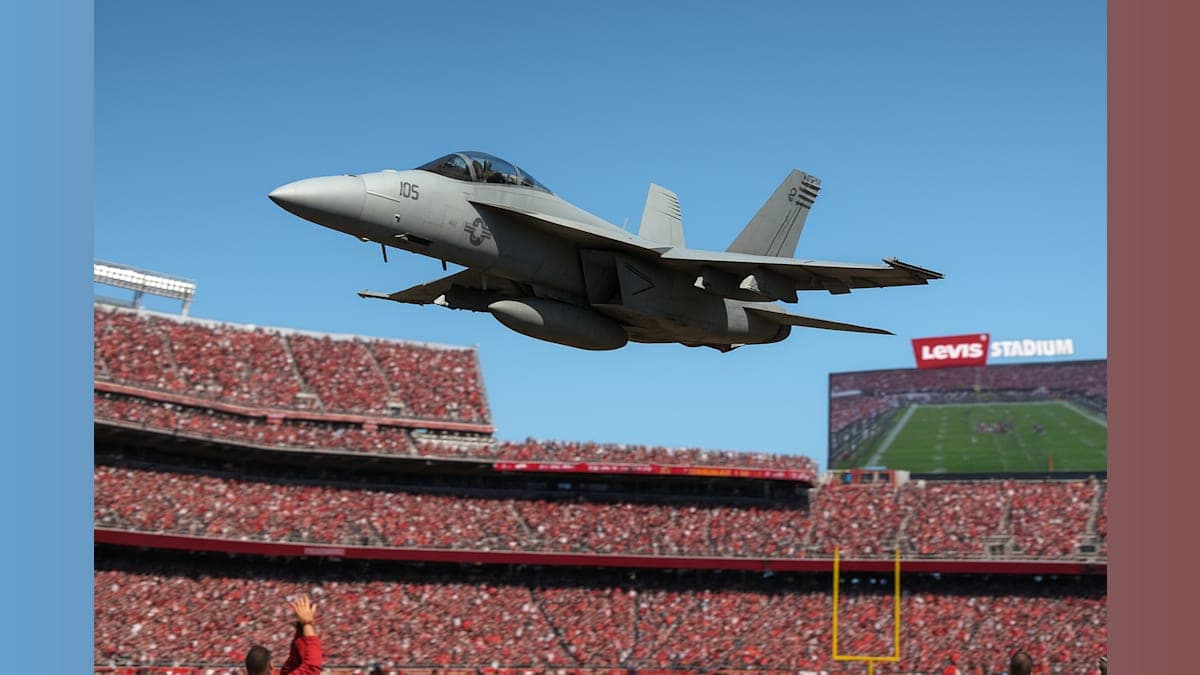 Navy Pilot from Oakdale Takes Flight in Historic Super Bowl Flyover!
