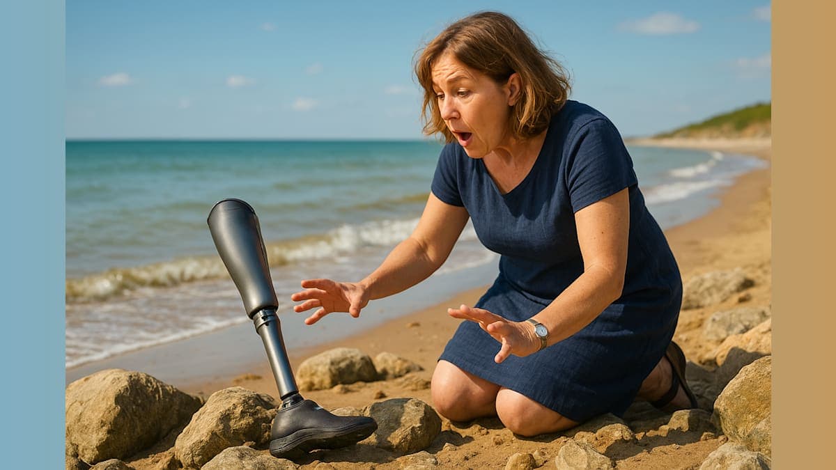 From Sea to Shore: The Heartwarming Reunion of a Woman and Her Lost Leg
