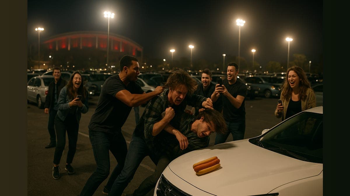 Concert Chaos: When a Hot Dog Hits the Hood!