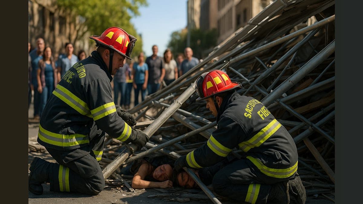 Caught in the Chaos: Sacramento Scaffolding Mishap Traps Two