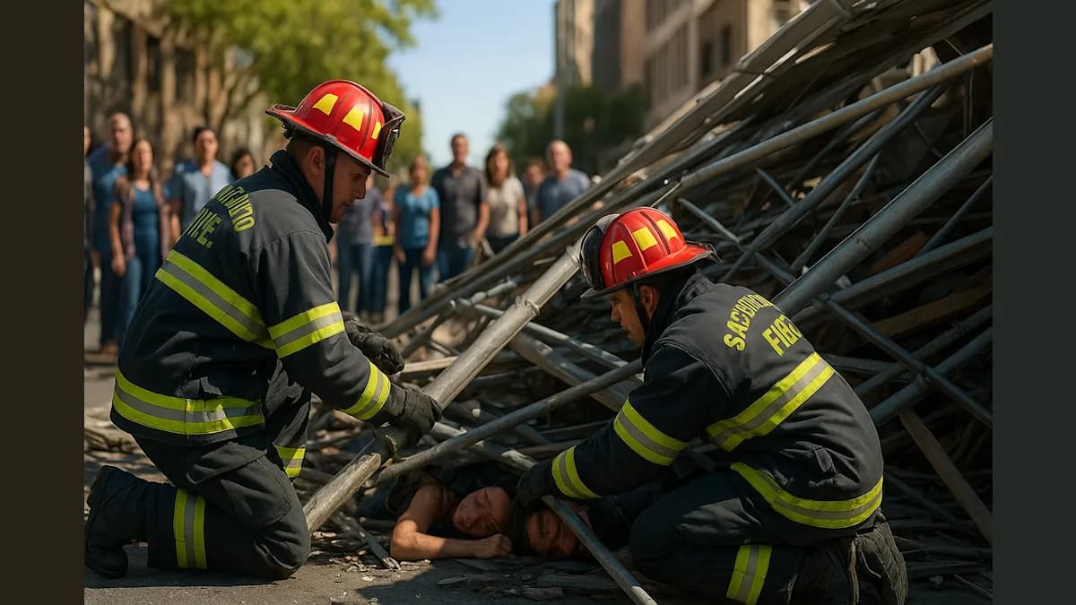 Caught in the Chaos: Sacramento Scaffolding Mishap Traps Two