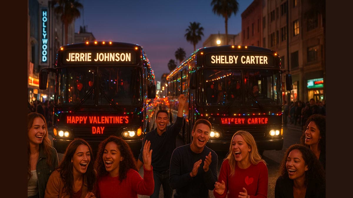 Love on Wheels: Inside Hollywood's Valentine's Day Party Bus Extravaganza