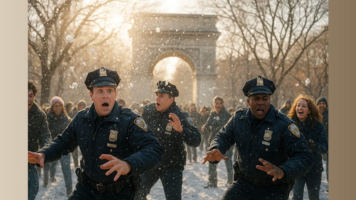 When Snowballs Fly: NYPD Officers Face Off in a Winter Showdown