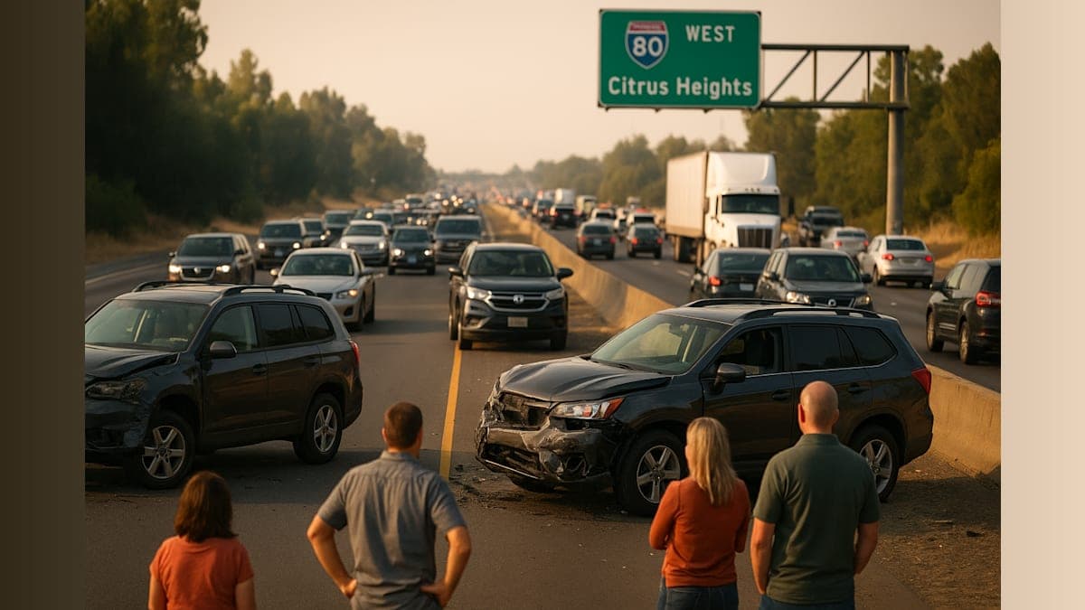 I-80 Mayhem: Three-Vehicle Crash Causes Major Traffic Backup in Citrus Heights
