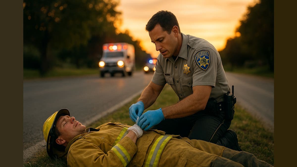 A Hero on the Scene: CHP Officer Saves Firefighter's Life After Motorcycle Crash!