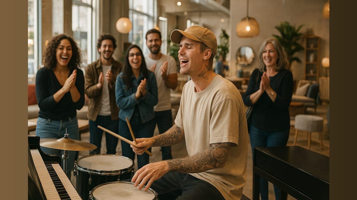 Justin Bieber Turns Furniture Store into His Personal Stage – You Won't Believe What Happened!