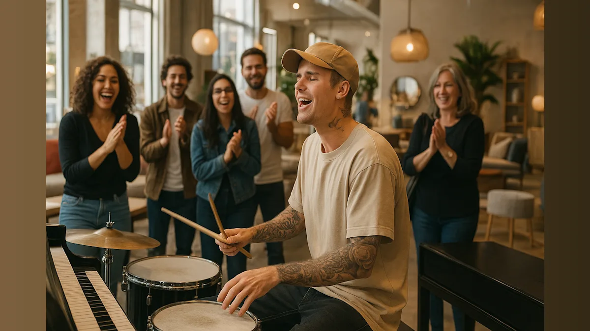 Justin Bieber Turns Furniture Store into His Personal Stage – You Won't Believe What Happened!