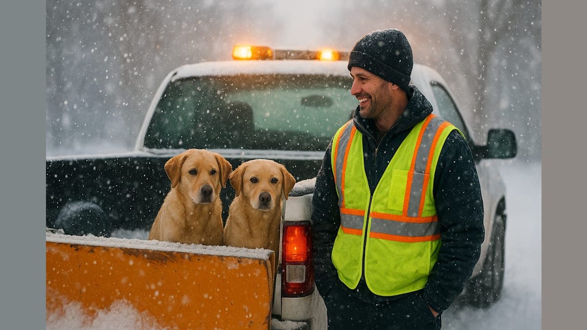 Blizzard Heroes: How a Snow Plow Driver Saved Two Dogs from a Frosty Fate