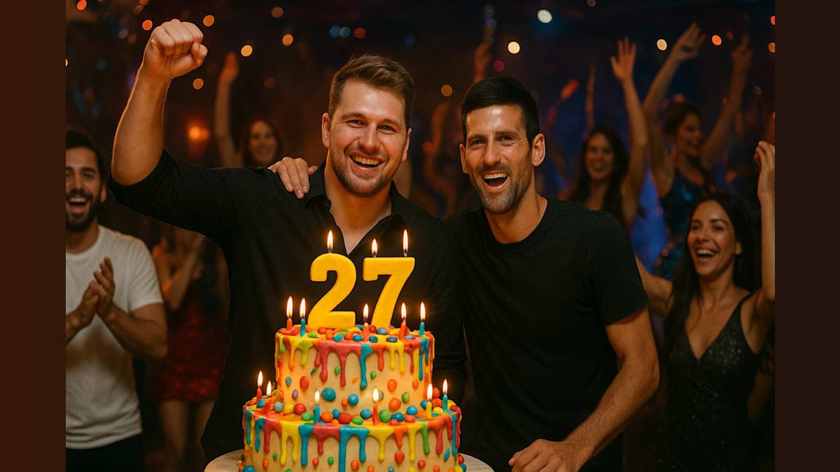 Luka Doncic's Birthday Bash: Where Basketball Meets Birthday Cake with Djokovic!