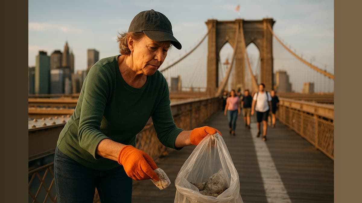 Ellen Baum: The Trash-Busting Hero of Brooklyn Bridge