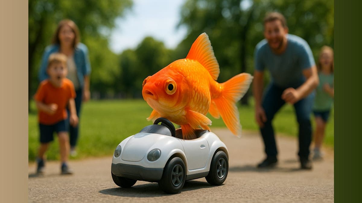 Blub the Goldfish Turns the Car Keys: How a Fish Became a Driving Sensation!