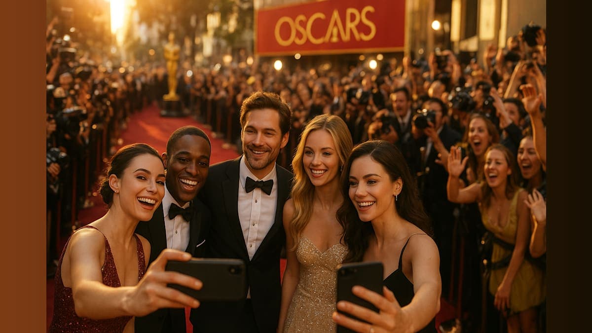 Lights, Camera, Selfies: Celebs Embrace the Oscar Red Carpet Snap!