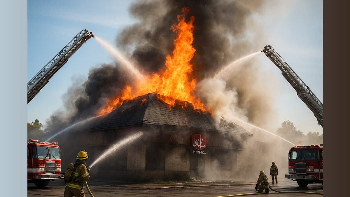 Flames and Fast Food: Abandoned Jack in the Box Sparks Dramatic Fire in Sacramento