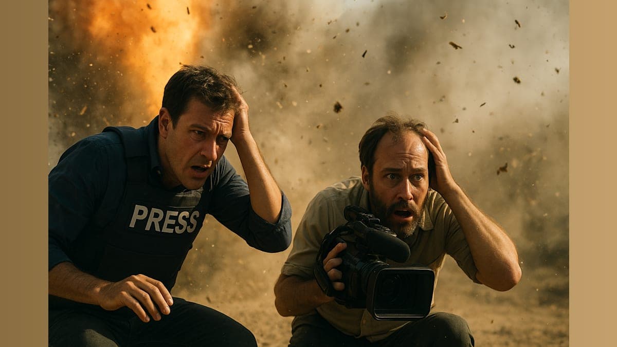 When Reporting Gets Dangerous: Journalist Dodges Missile Live on Air!