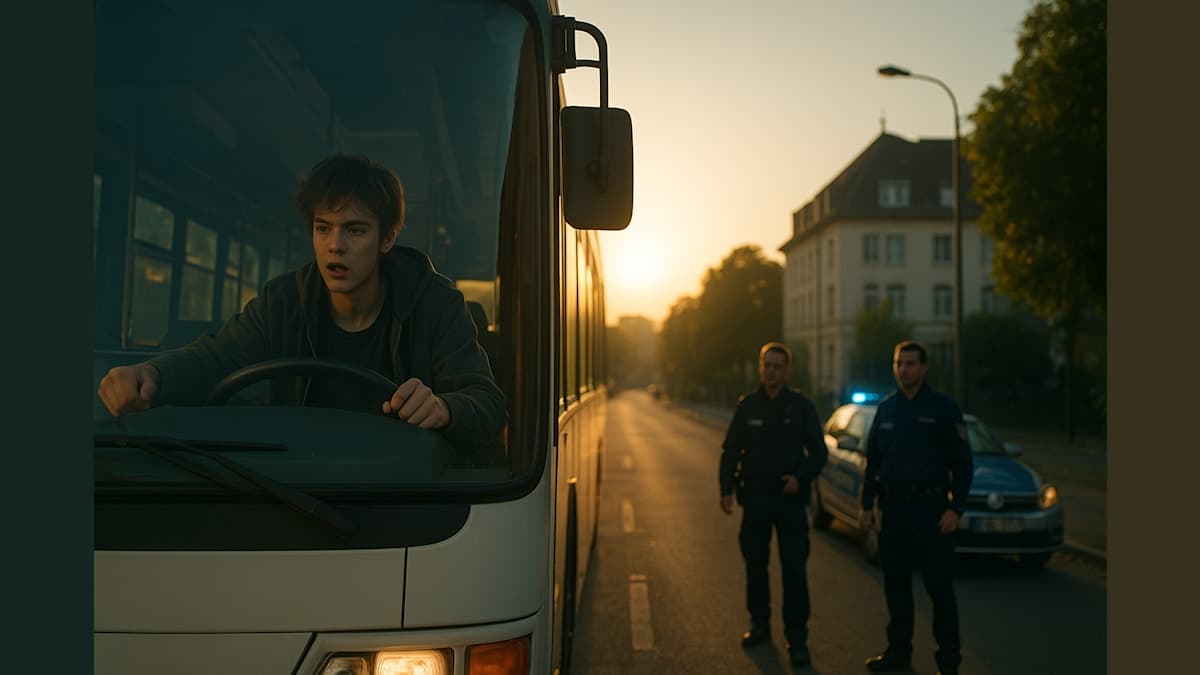 Teenage Love Takes the Wheel: Bus Heist for School Run!