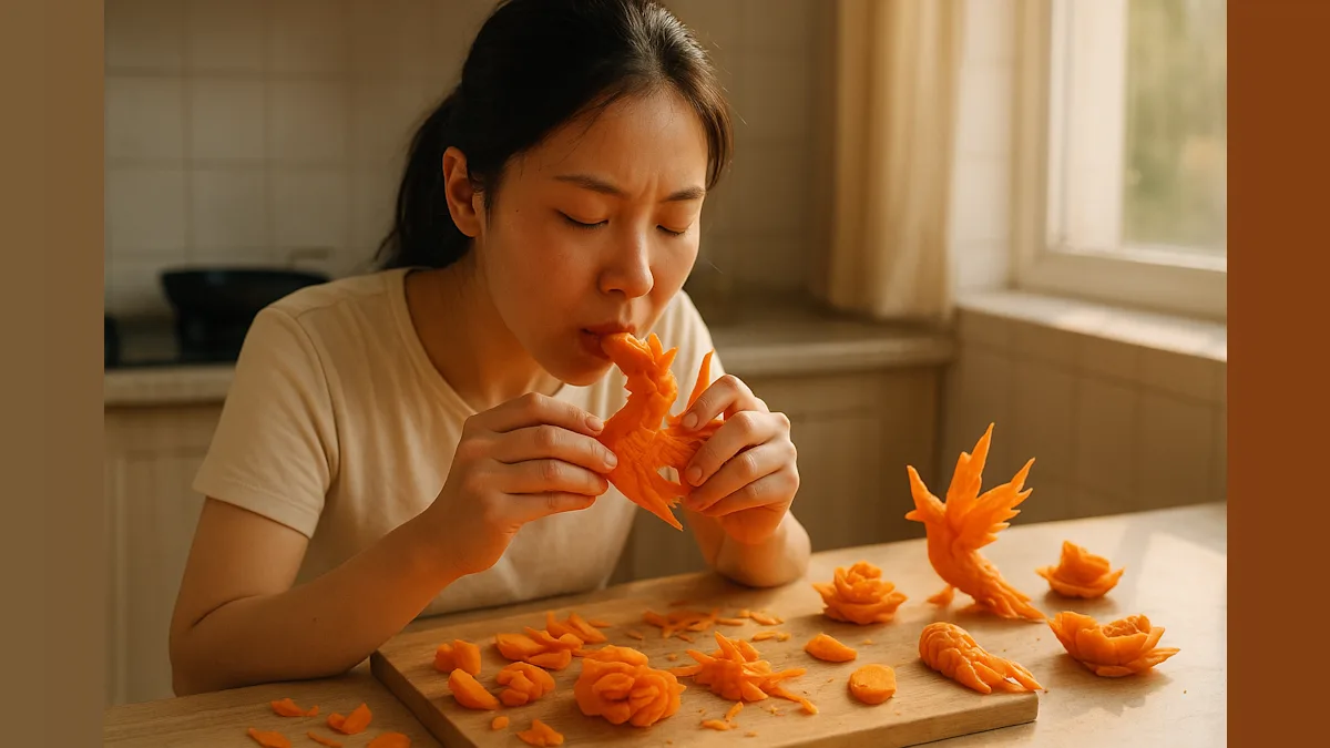 Carrot Couture: Meet the ‘Human 3D Printer’ Carving Art with Her Teeth!