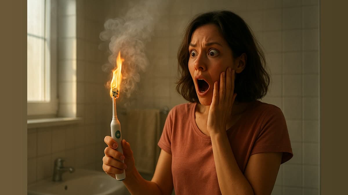 Explosion in the Bathroom: How an Unplugged Toothbrush Turned Into a Fiery Surprise!