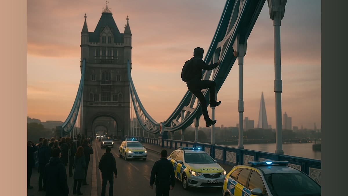 High Drama at Tower Bridge: Daredevil Standoff Leaves Police on Edge