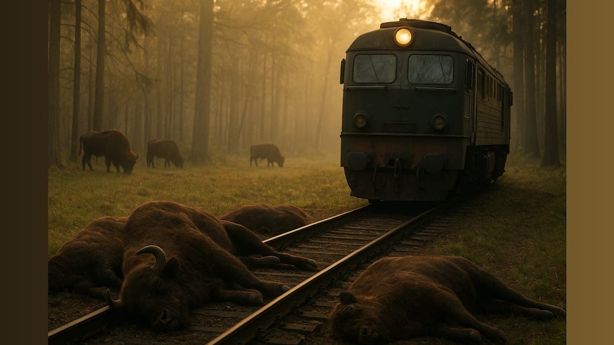 Train Wreck: Tragic Collision Claims Lives of Rare Bison in Poland