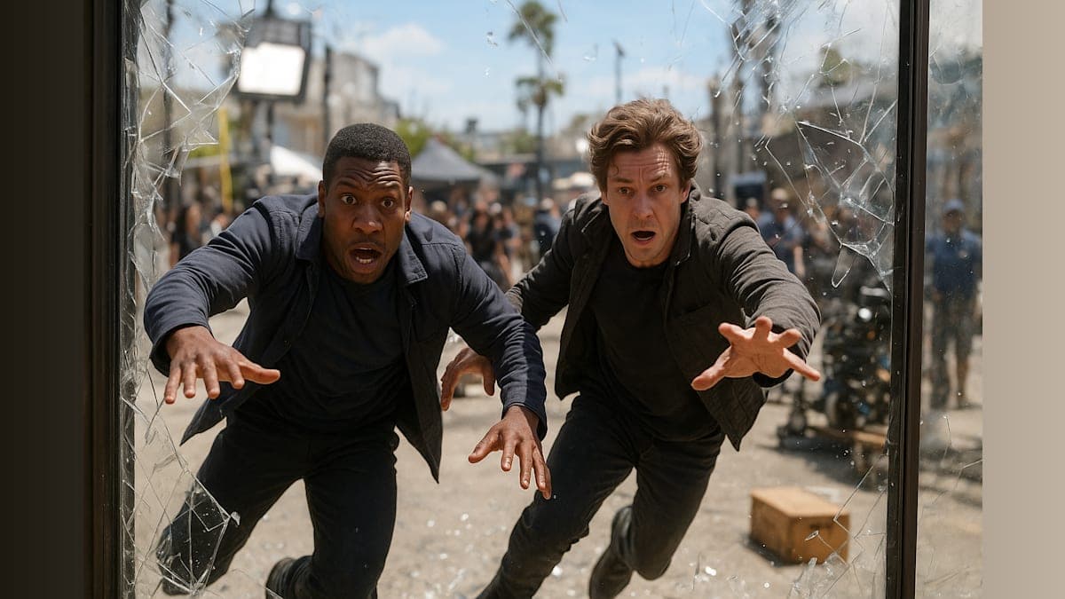 When Superheroes Fall: Jonathan Majors' Glassy Encounter on Set!