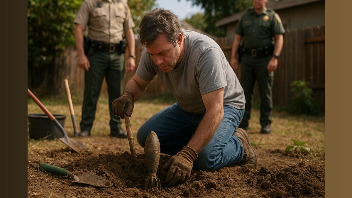 Backyard Discovery Takes a Dangerous Turn: Homeowner Unearths Live Mortar Round!