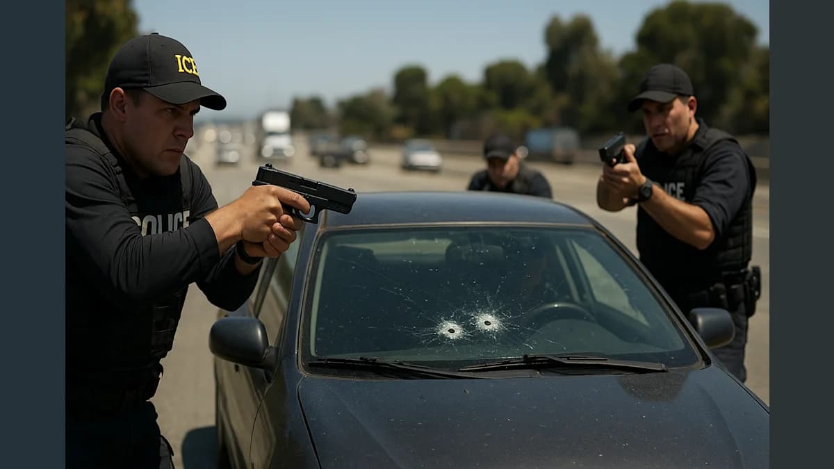 Highway Showdown: ICE Officers Fire at Gang Member in Dramatic Dashcam Footage