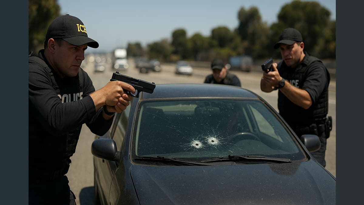 Highway Showdown: ICE Officers Fire at Gang Member in Dramatic Dashcam Footage