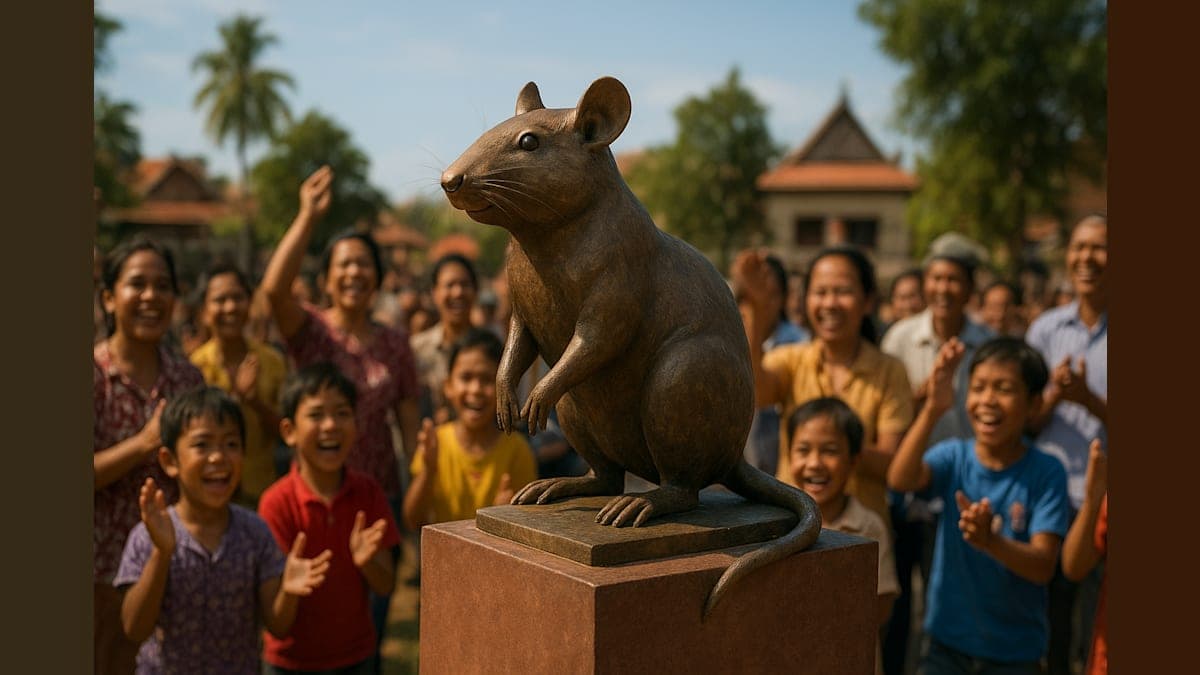 Statue Unveiling: The Hero Rat Who Cleared Landmines and Our Hearts!