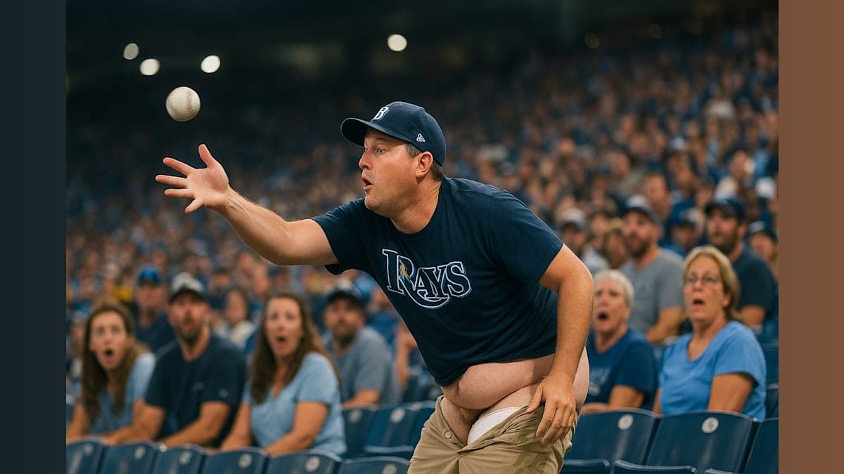 Baseball Foul Ball Leads to Unforgettable Pants Drop Moment!