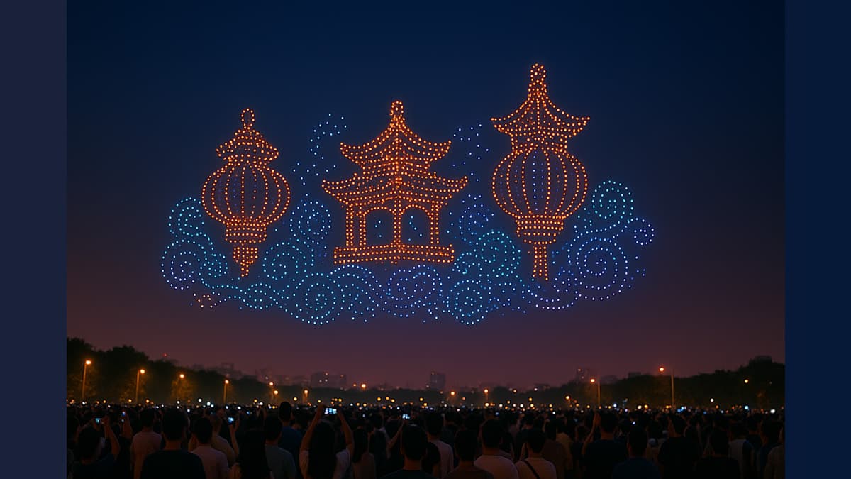Drones in Sync: China Sets a Mind-Blowing Record with 22,580 Flying Lights!