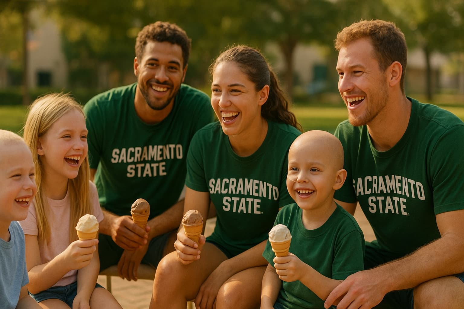 Sacramento State Athletes Serve Smiles and Ice Cream at Shriners Children's Hospital