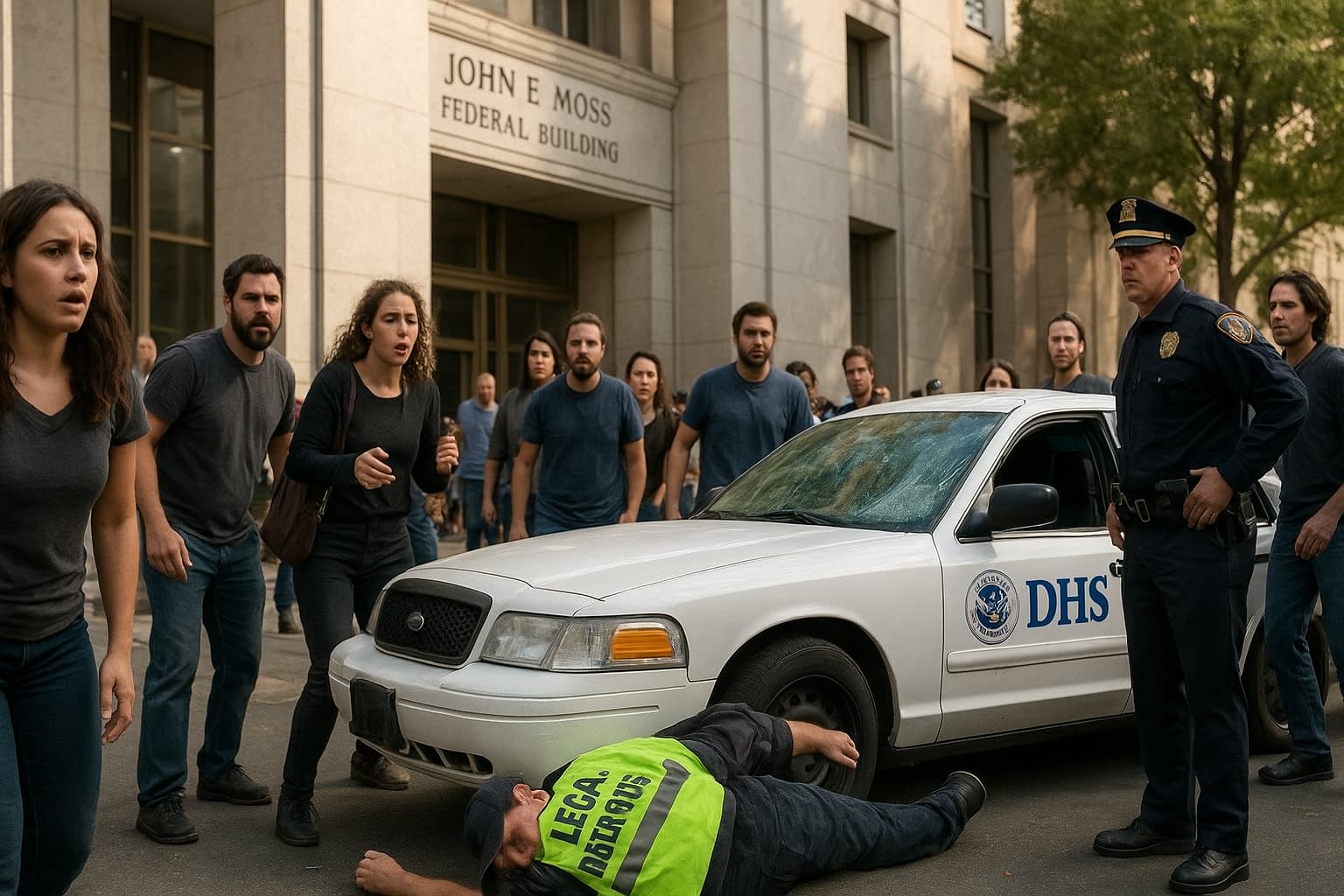 Chaos at the Gates: DHS Vehicle Strikes Legal Observer in Sacramento Scandal