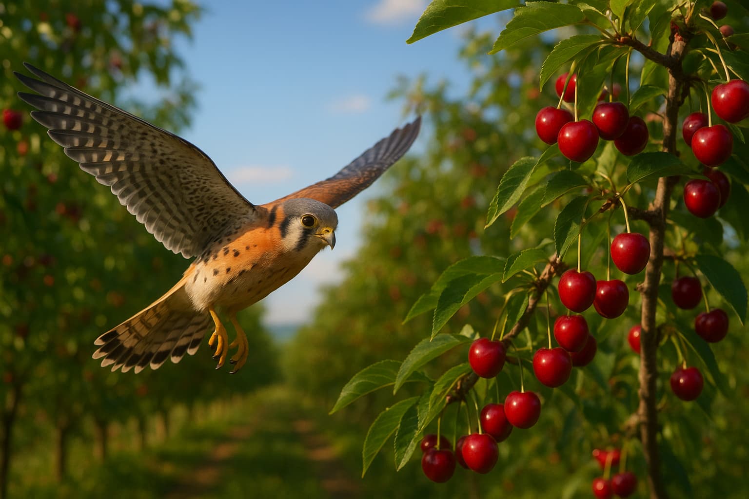 Hawks in the Orchard: How American Kestrels Are Saving Michigan Cherry Crops!