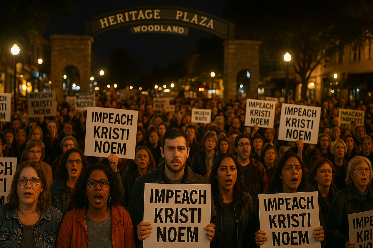 Protests Erupt in Woodland: Demands for Impeachment and Immigration Reform Heat Up!